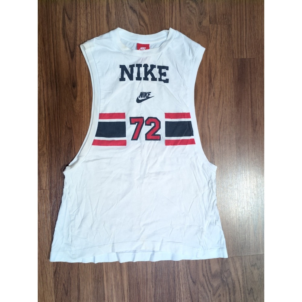 Vintage Red Tag Nike 72 Women's Tank Top Cotton White Blue Red Size Size Small